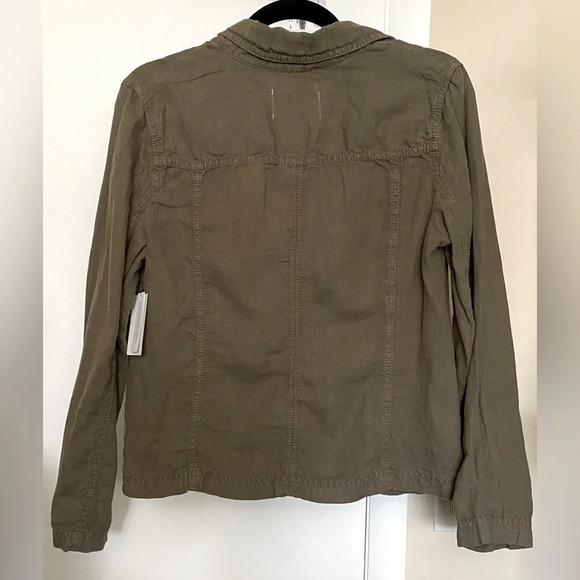 NWT Caslon Army Green Linen Jacket Size Small - Picture 2 of 9